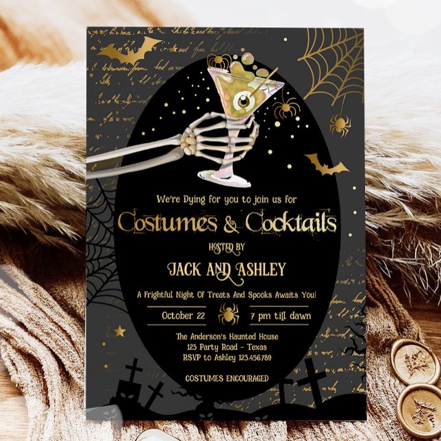 Costumes and Cocktails Adult Halloween Party Invitation (Creator Uploaded)