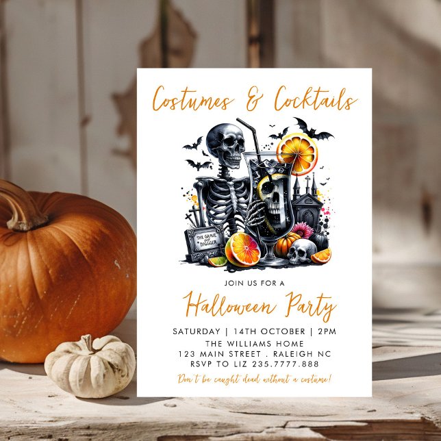 Costumes and Cocktails Adult Halloween Party Invitation (Creator Uploaded)