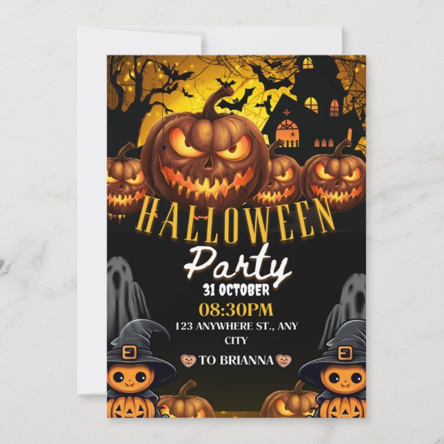 Costumes and Cocktails Adult Halloween Party Invitation (Front)