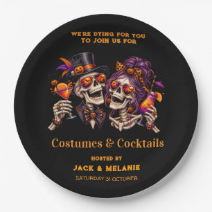 Costumes and Cocktails Adult Party Halloween Paper Plate