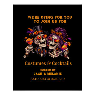 Costumes and Cocktails Adult Party Halloween Poster