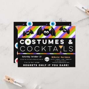 Costumes and Cocktails eyeballs drinks bats Invita Invitation