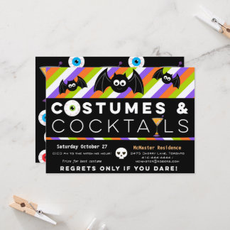 Costumes and Cocktails eyeballs drinks bats Invita Invitation