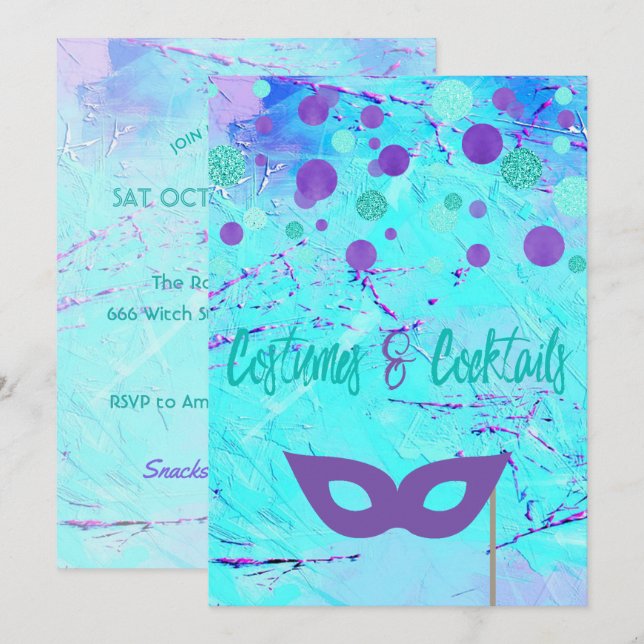 Costumes and Cocktails Halloween Party Invitation (Front/Back)