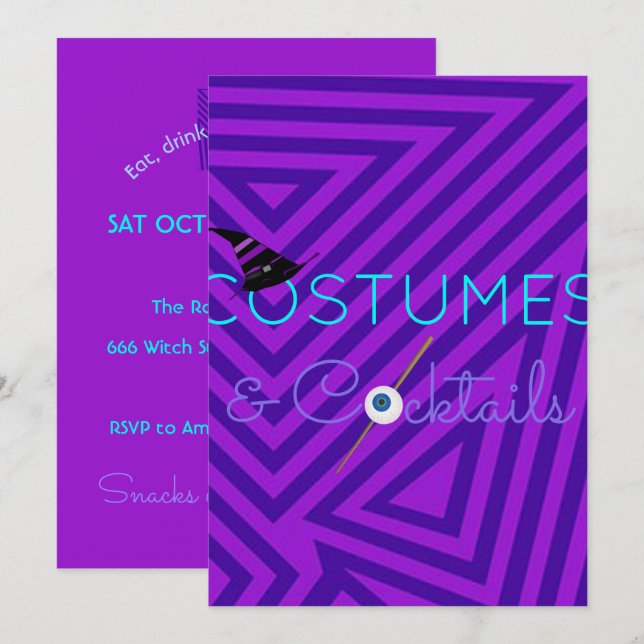 Costumes and Cocktails Halloween Party Invitation (Front/Back)