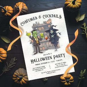 Costumes and Cocktails Halloween Party Invitation