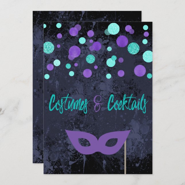 Costumes and Cocktails Halloween Party Invitation (Front/Back)