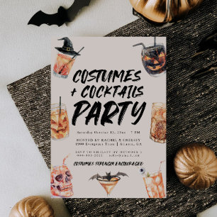 Costumes And Cocktails Halloween Party Invite