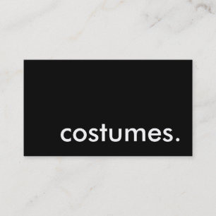 costumes. business card