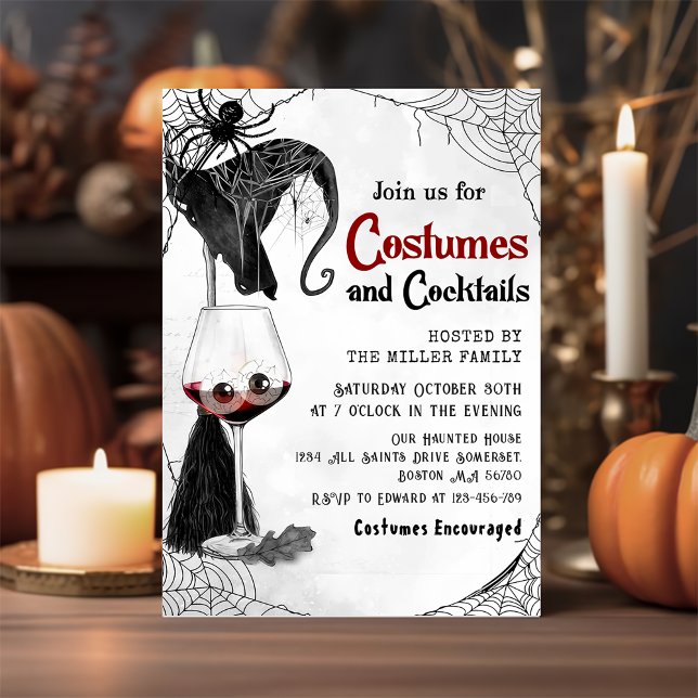 Costumes & Cocktails Adult Halloween Gothic Party  Invitation (Creator Uploaded)