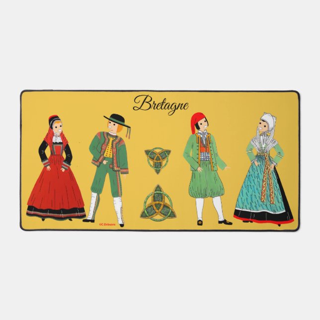 Costumes of Brittany, France Desk Mat (Front)