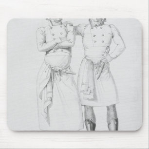 Costumes of cooks from different eras mouse mat