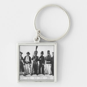 Costumes of French marines from 1680 to 1854 Key Ring