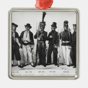 Costumes of French marines from 1680 to 1854 Metal Tree Decoration