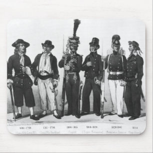 Costumes of French marines from 1680 to 1854 Mouse Mat
