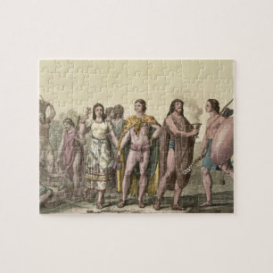 Costumes of the Mexicans (colour engraving) Jigsaw Puzzle