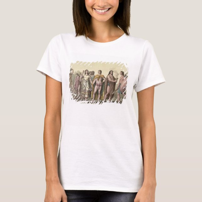 Costumes of the Mexicans (colour engraving) T-Shirt (Front)
