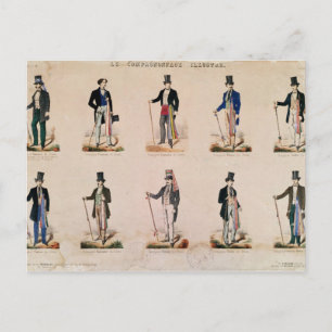 Costumes of various professions postcard