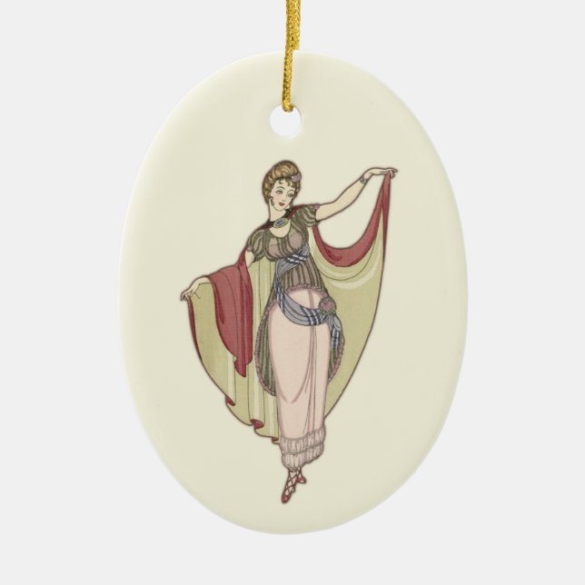 Costumes Parisiens- Dance dress, tree Ceramic Tree Decoration (Front)