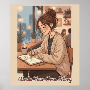 Cosy Aesthetic Write Your Own Story Journal Illust Poster