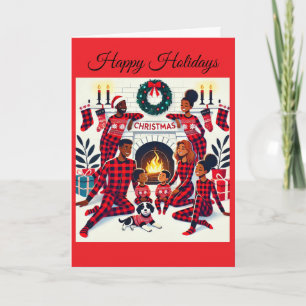 Cosy African American Family Holiday Card