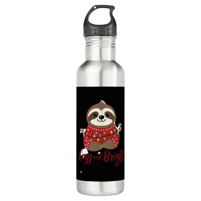 Cosy And Bright Sloth Christmas Lights (1) 710 Ml Water Bottle (Front)