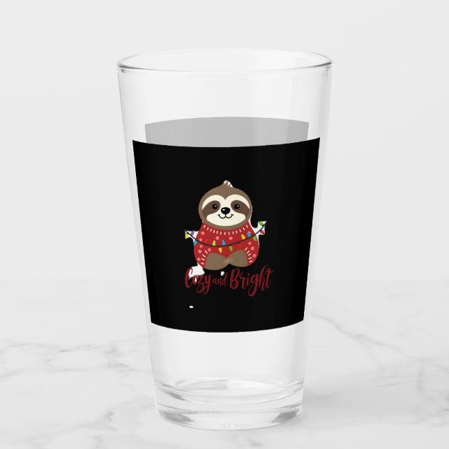 Cosy And Bright Sloth Christmas Lights (1) Glass (Front)