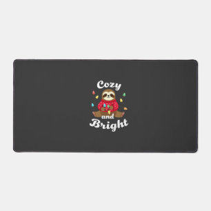 Cosy And Bright Sloth Christmas Lights (2) Desk Mat