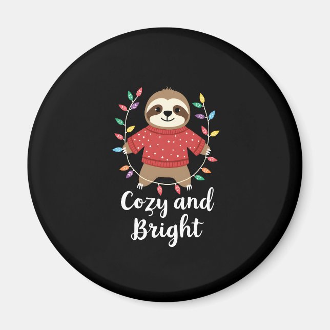 Cosy And Bright Sloth Christmas Lights (3) Magnet (Front)
