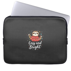 Cosy And Bright Sloth Christmas Lights (4) Laptop Sleeve