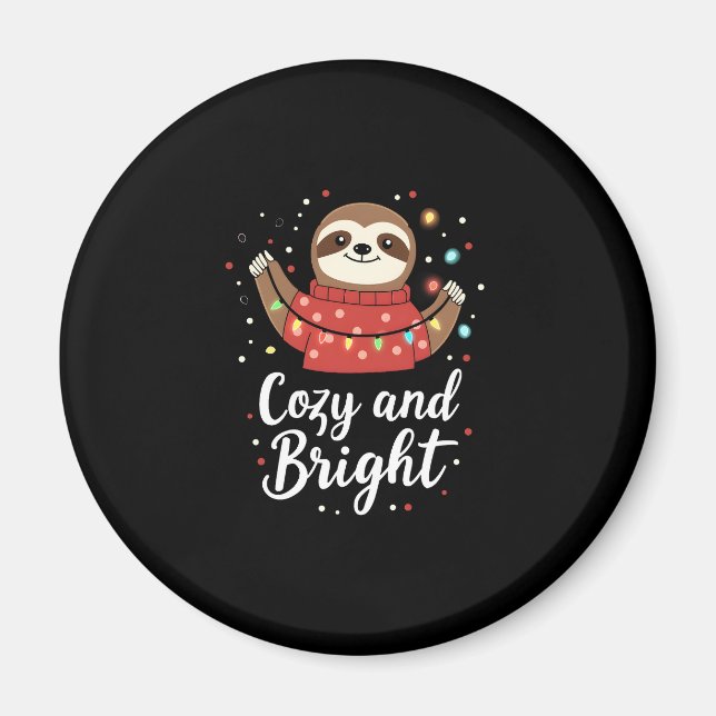 Cosy And Bright Sloth Christmas Lights (4) Magnet (Front)