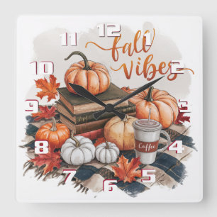 Cosy and comfy fall vibes Wall Clock