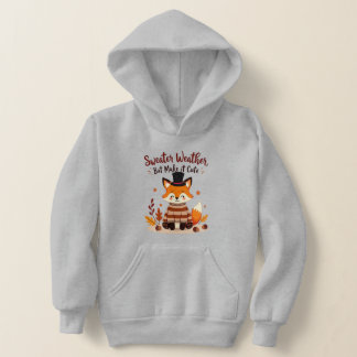 Cosy and Cute Fox in Fall Sweater- Girl's Hoodie