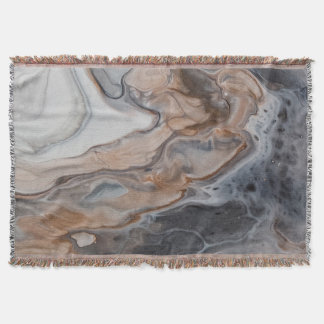 Cosy and Soft Bronze, Grey and Cream Marbled Throw Blanket