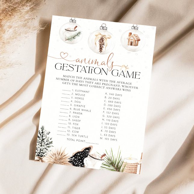 Cosy Animals Gestation Baby Shower Game  (Creator Uploaded)