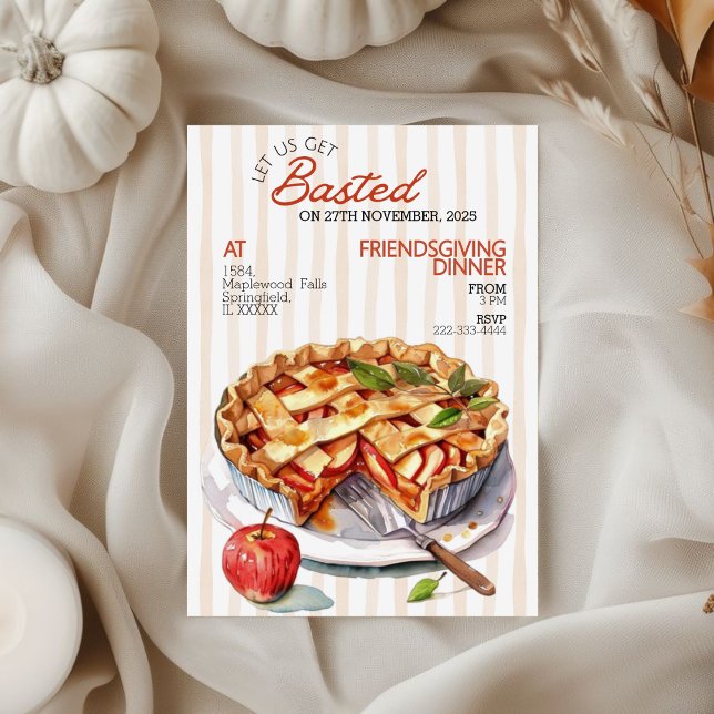 Cosy Apple Pie Friendsgiving Dinner Invitation (Creator Uploaded)