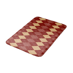 Cosy Argyle Aesthetic with Dotted Lines Bath Mat