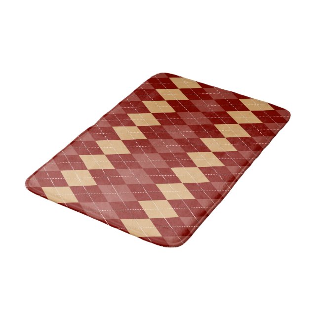 Cosy Argyle Aesthetic with Dotted Lines Bath Mat (Angled)