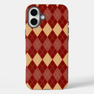 Cosy Argyle Aesthetic with Dotted Lines iPhone 16 Plus Case