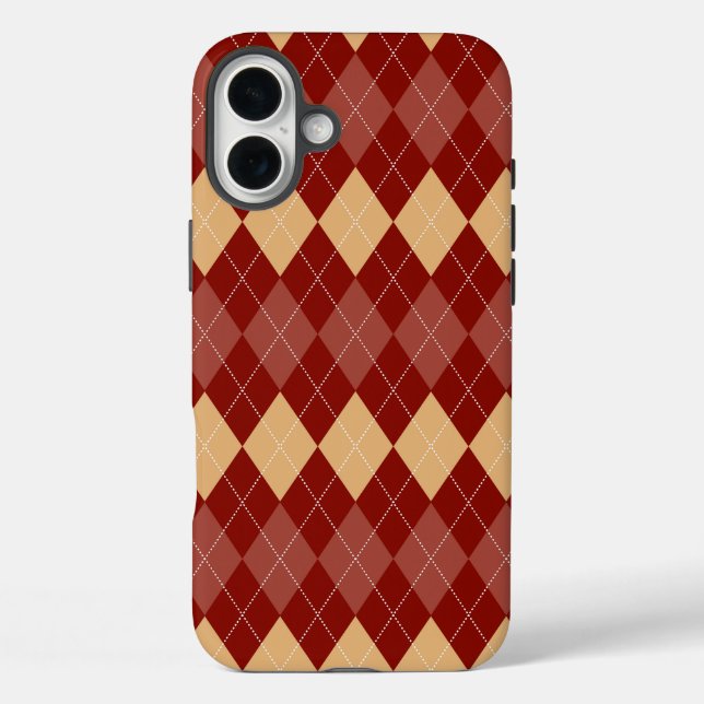 Cosy Argyle Aesthetic with Dotted Lines Case-Mate iPhone Case (Back)