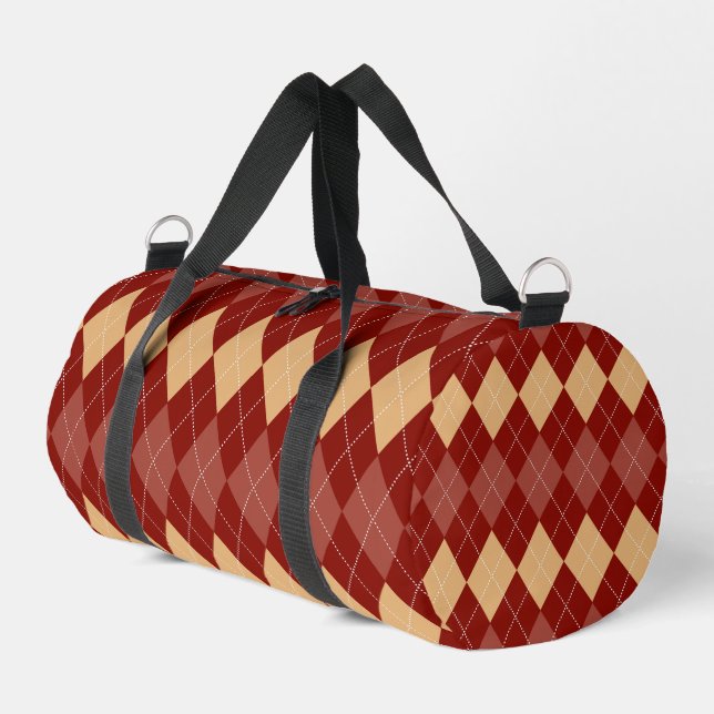 Cosy Argyle Aesthetic with Dotted Lines Duffle Bag (Left Corner)