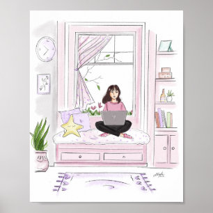 cosy at home, fashion illuatration, poster