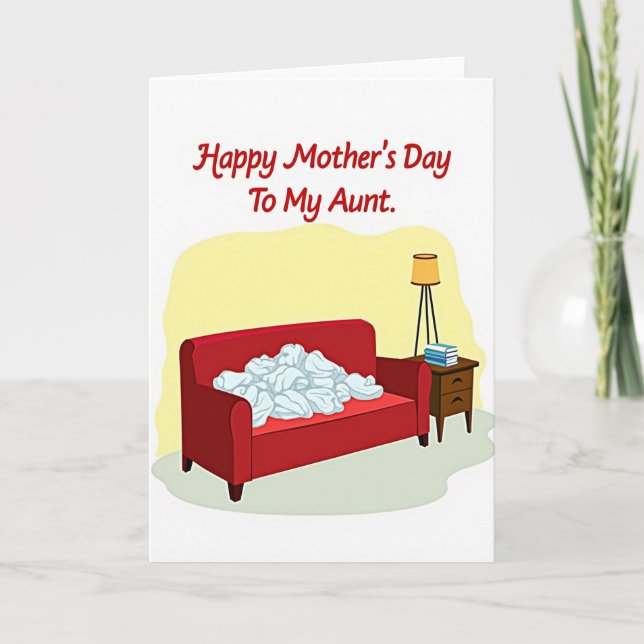 Cosy Aunts Day Sofa Scene Card (Front)
