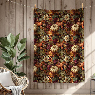 Cosy Autumn Blanket with Pumpkins Floral Elegance