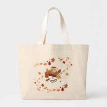 Cosy Autumn Book Lover Aesthetic Canvas Tote Bag