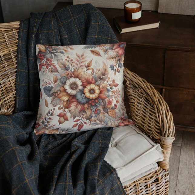 Cosy Autumn Botanical Florals Cushion (Creator Uploaded)
