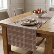 Cosy Autumn Brown Plaid Tartan Geometric
