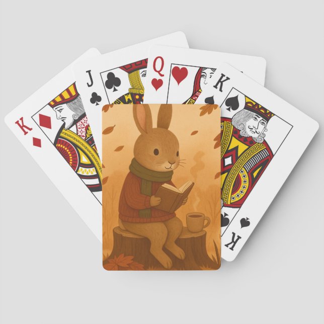 Cosy Autumn Bunny  Playing Cards (Back)