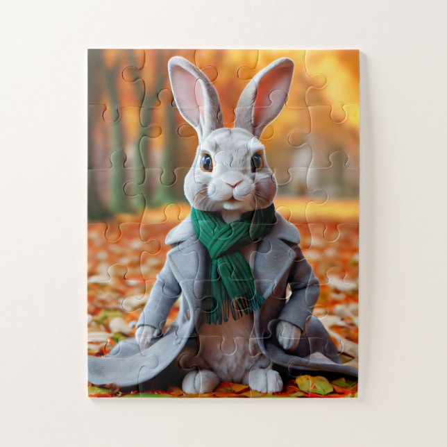Cosy Autumn Bunny Puzzle (Vertical)