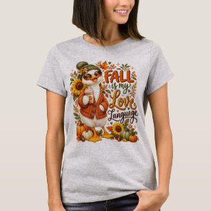 Cosy Autumn Duck with Pumpkin Spice Latte T-Shirt